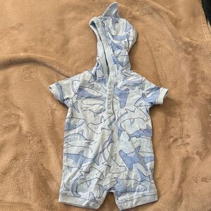 Carter's Light Blue Shark Print Bodysuit